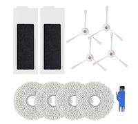 Donkivvy Juego de 11 accesorios de repuesto para Ecovacs para Deebot T20 para Omni Robot Aspirador, 4 cepillos laterales, 2 filtros HEPA, 4 almohadillas de trapeador, 1 cepillo de limpieza