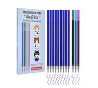 Donluhu Recambios para bolígrafos Legami [9 azules, 1 negro, 1 turquesa, 1 violeta, 12 unidades], recambios para bolígrafos borrables, recambio para Legami Bee, mina de gel borrable para Legami Milano