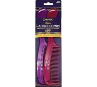 DONNA Premium Pearl Combo Mango 2 peines ideal para todo tipo de cabello, peine de peinado para mujeres, hombres y salón de belleza (morado/rojo)