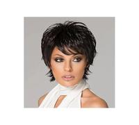Donne Capelli Pelucas de pelo sintético corte negro corto para las mujeres extensiones de cabello