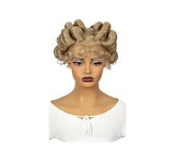 Donne Capelli pelucas trenzadas de encaje completo transparente, peluca sintética sin nudos hecha a mano para mujeres negras 6 pulgadas extensiones de pelo (Rubia)
