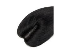 Donne Capelli - Postiche de encaje suizo de 10 pulgadas para mujer, cabello humano liso negro natural de 8 x 11 cm extensiones de cabello