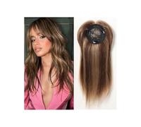 Donne Capelli - Postiches para mujer, cabello natural para cabello claro, flequillo de clip, gran manta, extensiones de cabello de 30 cm (marrón rubio)