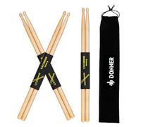Donner-3 Pares Baquetas de la Batería/Palillo del Tambor 5A Classic Madera de Arce con un bolsillo