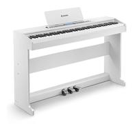 Donner 88 Teclado Piano Ponderado para Principiantes, Piano Digital para el Hogar con Pantalla LCD, Conexión Inalámbrica, 600+ Tonos/Ritmos,Teclado de Piano de Tamaño Completo, DDP-95 Blanco