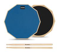Donner Almohadilla de práctica de batería de 20,3 cm, silenciosa, con baquetas, color azul