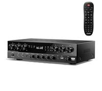 Donner Amplificador de Audio para el Hogar, 6 Canales con Potencia Máxima de 1000 W con Bluetooth 5.3, USB, FM, 2 Entradas de Micrófono, RCA, Entrada de Fibra/Coaxial para el Hogar, Karaoke, MAMP6