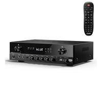 Donner Amplificador de Audio para el Hogar, Premium de 2 Canales con Potencia Máxima de 600 W con Bluetooth 5.3, 2 Entradas de Micrófono, RCA, Fono, Entrada de óptica/Coaxial para el Hogar, Karaoke