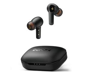 Donner Auriculares Inalámbricos Bluetooth 5.2, Cancelación de Ruido, Bass potentes, Llamadas nítidas con 4 Mic, 32h, App - Sonido Personalizado, Negro