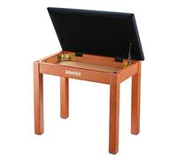 Donner Banco de Piano con Almacenamiento, Madera Maciza, Banco de Teclado, Piano, librería, Taburete con cojín de Gamuza de Alta Densidad, Color Acabado Madera