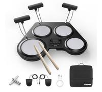 Donner Beat Go - Juego de batería electrónica portátil con lecciones de entrenamiento para principiantes, tambor de mesa compacto con baqueta y mochila, 180 voces, 30 canciones de demostración, 15