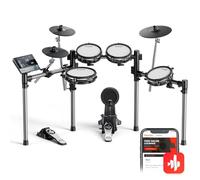 Donner Beat - Juego de batería electrónica, kit de batería eléctrica con almohadillas para orejas de malla silenciosa, platillos de 12 pulgadas con estrangulador, 100 kits y más de 1100 sonidos,