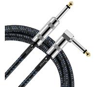 Donner Cables para Guitarra 3 Metros, Premium Instrument Electric Bass Cable AMP Cord 1/4 Ángulo Recto a Recto Negro Azul