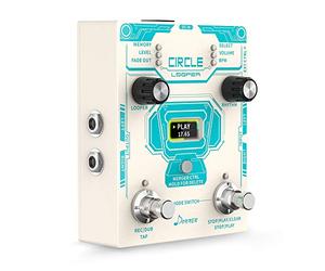 Donner Circle Looper Pedal de Efecto de Guitarra con Barra de Progreso de Tiempo Pantalla Drum Machine
