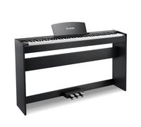 Donner DDP-50 Piano Digital con Teclado de 88 Teclas Contrapesadas para Principiantes, Teclado de Piano Eléctrico de Tamaño Completo con Soporte y Unidad de 3 Pedales.