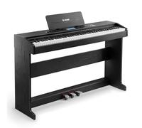 Donner DDP-95 Piano digital para principiantes con teclado de 88 teclas contrapesadas, piano de tamaño normal con conexión inalámbrica, registro, LCD, 600 tonos/ritmos, 3 modos de enseñanza, negro