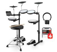 Donner DED-70 E Drum Kids Beginner con almohadilla de malla Kit de batería portátil Cargador portátil Drum Throne Sticks Auriculares Regalo de cumpleaños de Navidad para niños