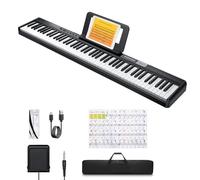 Donner DEP-1 Piano Keyboard de 88 teclas, teclado digital para principiantes, teclas dinámicas, piano electrónico portátil con pedal de sostenimiento, bolsa de transporte y adhesivo para teclado