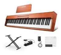 Donner DEP-1S Piano Digital de 88 Teclas Sensibles a la Velocidad, Teclado Eléctrico Portátil para Principiantes con Bluetooth, 128 Sonidos y 8 Canciones Demo, Incluye Soporte, Pedal y Adaptador de Co