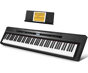 Donner - DEP-20 - Piano Digital, Piano Eléctrico, Principiantes con 88 Teclas de Tamaño Y Peso Completo Y Pedal de Armónicos, con Fuente de Alimentación