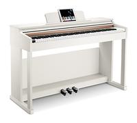 Donner Digial Piano 88 teclas ponderadas DDP-100 piano digital de acción ponderada de 88 teclas, paquete de piano de teclado para principiantes con soporte para muebles, adaptador de corriente, blanco
