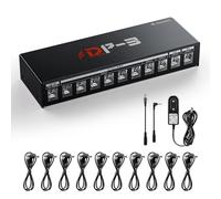 Donner DP-3 Fuente de alimentación para pedales de efectos de guitarra con 10 salidas DC aisladas para pedales 9V/12V/18V (100mA/300mA/500mA)