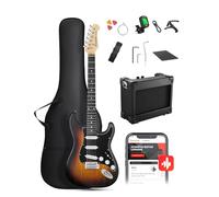 DONNER DST-80 Guitarra Eléctrica Kit para Principiantes de 39” con Amplificador, Pastilla Clásica SSS, Incluye Funda, Afinador, Capodastro, Correa, Púas y Lecciones en Línea Gratuitas