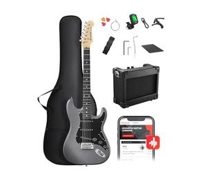 DONNER DST-80 Guitarra Eléctrica Kit para Principiantes de 39” con Amplificador, Pastilla Clásica SSS, Incluye Funda, Afinador, Capodastro, Correa, Púas y Lecciones en Línea Gratuitas
