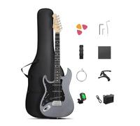 DONNER DST-80 Zurdo Guitarra Eléctrica Kit para Principiantes de 39” con Amplificador, Pastilla Clásica SSS, Incluye Funda, Afinador, Capodastro, Correa, Púas y Lecciones en Línea Gratuitas