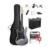 DONNER DST-80 Zurdo Guitarra Eléctrica Kit para Principiantes de 39” con Amplificador, Pastilla Clásica SSS, Incluye Funda, Afinador, Capodastro, Correa, Púas y Lecciones en Línea Gratuitas