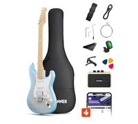 Donner DST-90 Guitarra Eléctrica 39 Pulgadas, Kit de Guitarra Eléctrica para Principiantes con Amplificador, Pastillas HSS, Funda, Afinador, Cejilla, Correa, Cuerdas, Cable y Púas, Plumbago Burst