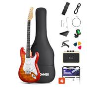 Donner DST-90 Guitarra Eléctrica 39 Pulgadas, Kit de Guitarra Eléctrica para Principiantes con Amplificador, Pastillas HSS, Funda, Afinador, Cejilla, Correa, Cuerdas, Cable y Púas, Icetea Burst