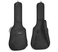 Donner - Funda de Guitarra acústica Suave con Esponja Acolchada de 12 mm, con Nailon Oxford 600D Resistente al Agua Interior no Tejido y Dos Bolsillos, Color Negro