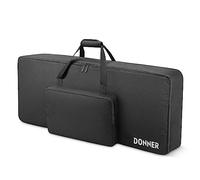 Donner Funda para Teclado de 61 Teclas, Portátil, con Cremalleras y Asa Resistentes, Impermeable, Acolchada con 10 mm, de Nailon Oxford 600D, 104 x 13 x 41 cm, Negra