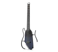 Donner Guitarra eléctrica acústica HUSH I PRO Guitarra de viaje con múltiples modos de efecto, kit de guitarra inteligente de auriculares, bolsa de concierto, correa, cable de carga, color negro