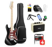 Donner Guitarra Electrica, Pack Guitarra Electrica de Tamaño Completo HSS Pickup Coil Split, Kit Guitarras Eléctricas con Amplificador, Accessories, DST-152B Negro
