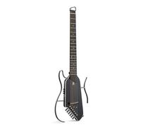 Donner HUSH-I EVO2 Guitarra Acústica-Eléctrica de Viaje, Ultraligera, sin Clavijero, con Afinador Integrado, Soportes Desmontables y Salida para Auriculares - Negro