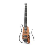 Donner HUSH-X Kit de Guitarra Eléctrica - Guitarra Headless Ultraligera, Ideal para Viajar y Practicar, Cuerpo Macizo de Caoba con Marcos de Montaje Fáciles, Todos los Accesorios, Natural