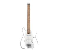 Donner HUSH X PRO Kit de guitarra eléctrica - Guitarra de viaje inteligente con docenas de combinaciones preestablecidas, 7 opciones de simulación de tono, Blanco Metálico