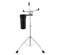 Donner Soporte de tambor, soporte ajustable de doble refuerzo extendido con soporte para baquetas para tambores de 10 a 14 pulgadas de diámetro, almohadillas de tambor, rango de altura de 26 a 40