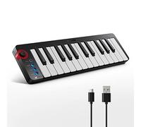 Donner Mini teclado MIDI, N-25 driver MIDI de 25 teclas con mini teclas sensibles a la velocidad y basculante iluminado y software de producción musical incluido, pequeño teclado MIDI con 40 cursos de