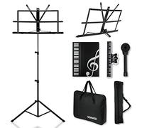 Donner Music Stand Sheet 2-in-1 Dual-Use Tabletop Book Stand DMS-2 Portátil Plegable Ligero Stand Music Holder para Guitarra, Ukulele, Violín Negro con Bolsa
