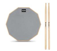 Donner Practice Pad Almohadilla para práctica de percusión, 20,32 cm, con baquetas, gris