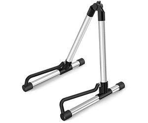 Donner Soporte Guitarra Suelo, Soporte Plegable para Guitarra Eléctrica Acústica Clásicas Ukelele y Bajo, Base tipo A con Estructura Metálica, Guitar Stand (plateado) - DS-1