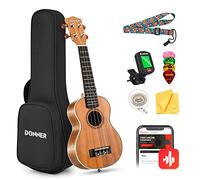 Donner Ukelele Soprano 21 Pulgadas para Adultos Niños Principiante Ukelele Madera Caoba Kit y Cuerda Nylon, Online Lección DUS-200