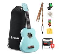 Donner Ukelele soprano para principiantes, kit de ukelele mate de 21 pulgadas para principiantes con correa de bolsa, afinador, cuerdas, púas, clases en línea gratuitas, regalo de Navidad y cumpleaños