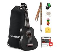 Donner Ukelele soprano para principiantes, kit de ukelele mate de 21 pulgadas para principiantes con correa de bolsa, afinador, cuerdas, púas, clases en línea gratuitas, regalo de Navidad y cumpleaños