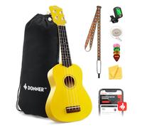 Donner Ukelele soprano para principiantes, kit de ukelele mate de 21 pulgadas para principiantes con correa de bolsa, afinador, cuerdas, púas, clases en línea gratuitas, regalo de Navidad y cumpleaños