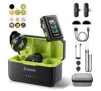 Donner Micrófono Lavalier inalámbrico con Conector Lightning Tipo C de 3,5 mm para cámara iPhone 15 Android, micrófono de Solapa Profesional Plug-Play de Doble Canal con cancelación de Ruido, 305 m,