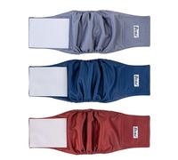 Dono Bandas para el vientre para perros machos, reutilizables, 3 piezas, pañales para perros, pañales para cachorros, envolturas masculinas para incontinencia, entrenamiento de cachorros, viajes